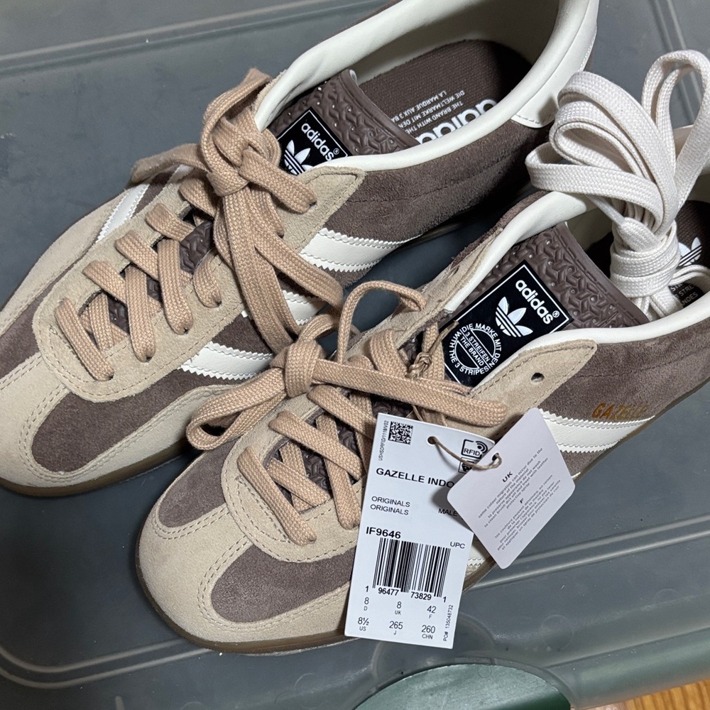 Adidas Gazelle Brown and White Sneakers